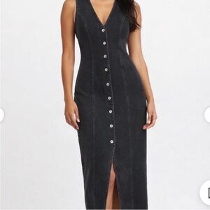 Abercrombie & Fitch Black Mara Midi Dress